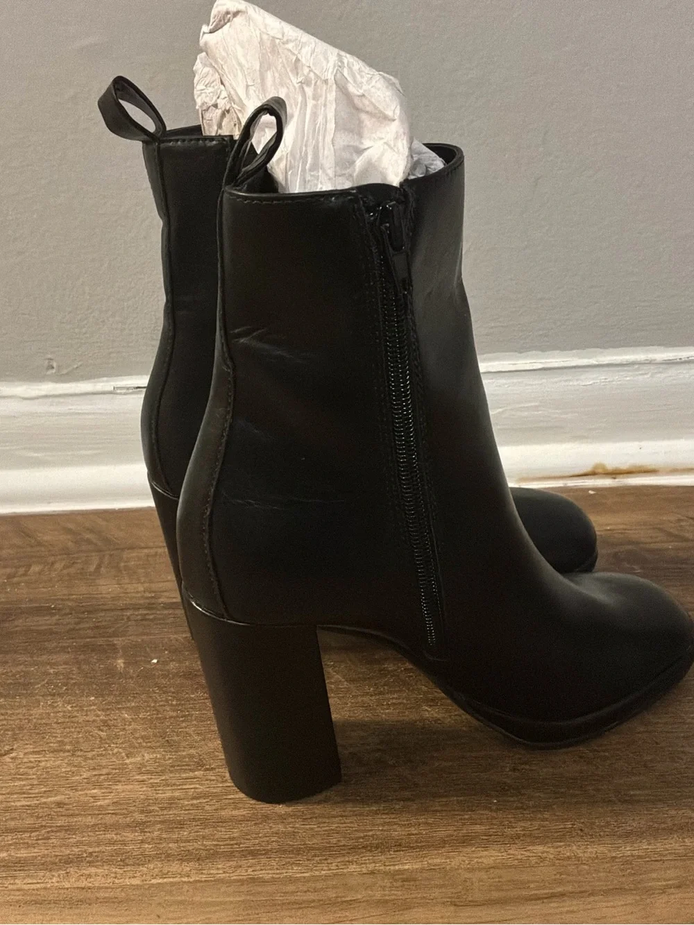 Sleek Black High-Heel Ankle Booties